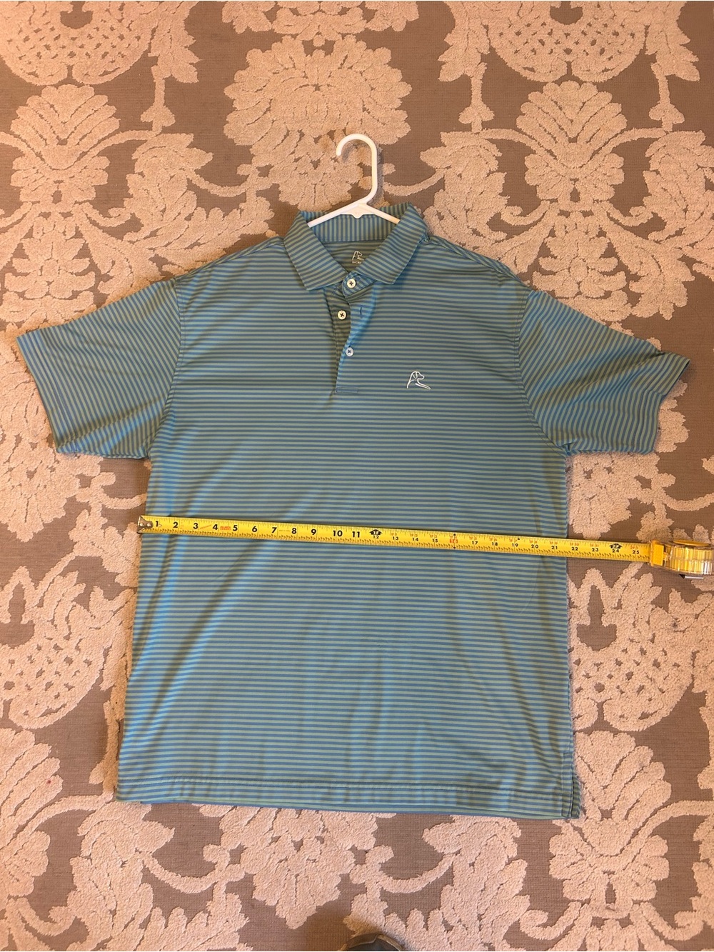 Rhoback Blue Striped Performance Polo